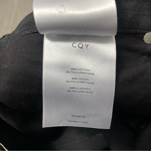 CQY Icon in Unify High Rise Slim Jean Black Salvage Denim Size 27 - Picture 14 of 16